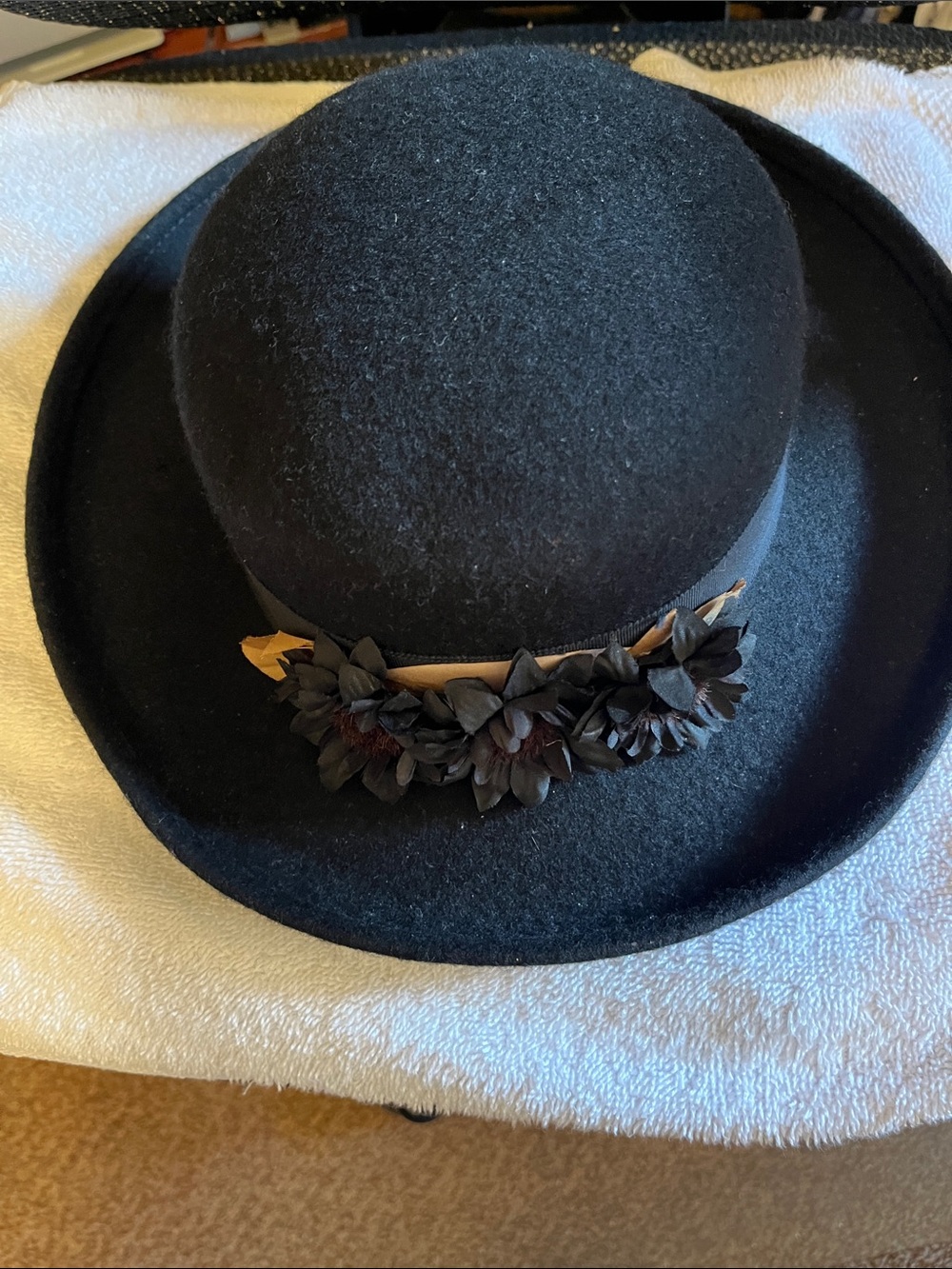 Black Floral Band Bowler Hat - Women Accessories